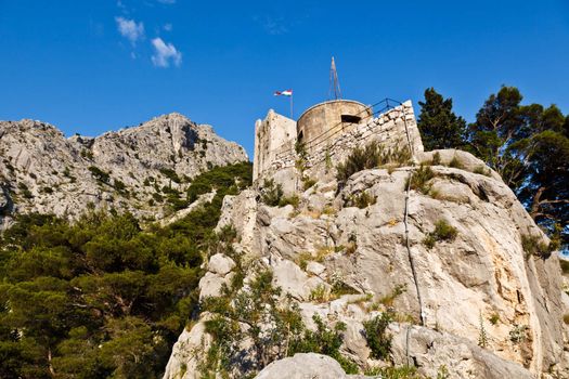 Old Pirate Castle in the Town of Omis, Croatia