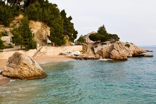 Adriatic Beach in Brela Village, Croatia