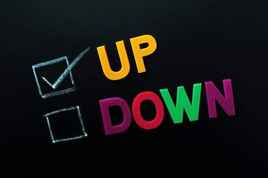 Up and down check boxes with up checked