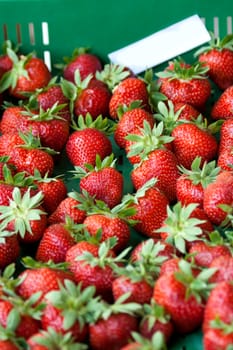 A fresh strawberries for sale on market