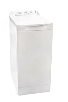 white washing machine on a white background
