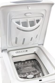white washing machine on a white background
