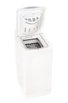 white washing machine on a white background
