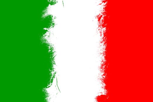 Italy flag grunge background with vivid colors.