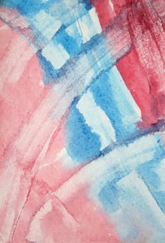 Abstract watercolor background with colorful different layers on paper texture