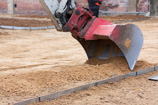 Backhoe on a construction site