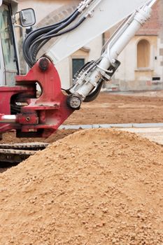 Backhoe on a construction site