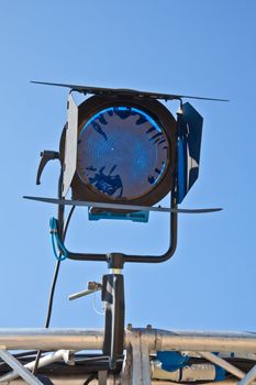 Reflector in an outdoor theater with blue sky background