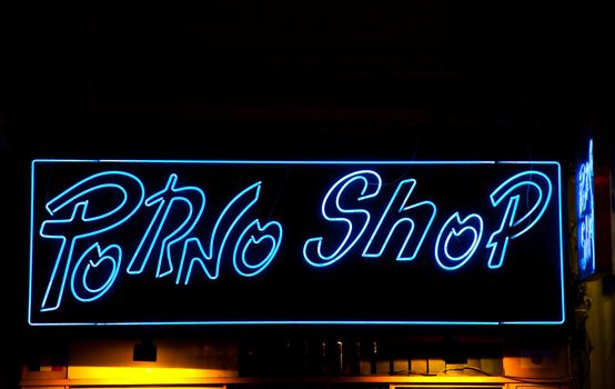 Paris - Detail of sexy shop sign, no copyrighted logo