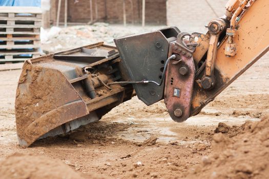 Backhoe on a construction site