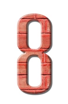 brick style Letter alphabet on White background