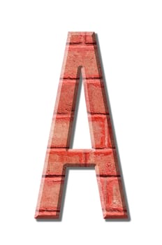 brick style Letter alphabet on White background