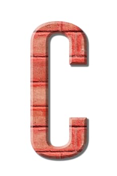 brick style Letter alphabet on White background