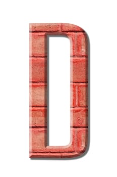 brick style Letter alphabet on White background