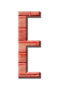 brick style Letter alphabet on White background