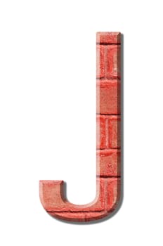 brick style Letter alphabet on White background