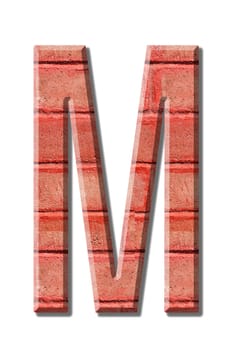 brick style Letter alphabet on White background