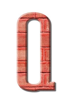 brick style Letter alphabet on White background