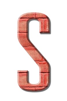 brick style Letter alphabet on White background
