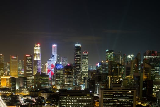 Singapore Cityscape at Night Scene