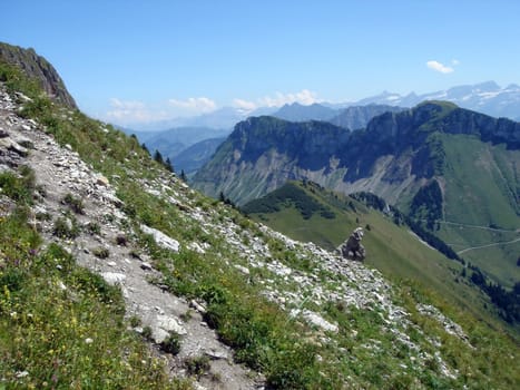Alps nature by summer beautiful day, Switzerland