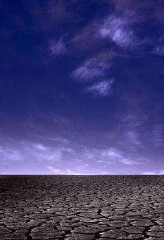 Desert land with a Violet Sky