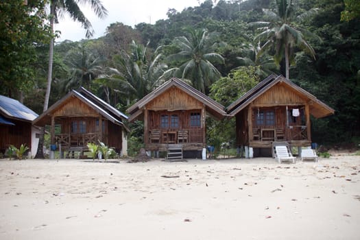 wooden bungalows on the beach tropical destinations koh chang island thailand