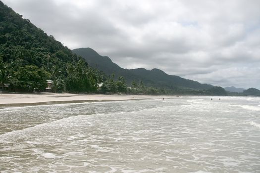 view of white sand beach koh chang island thailand