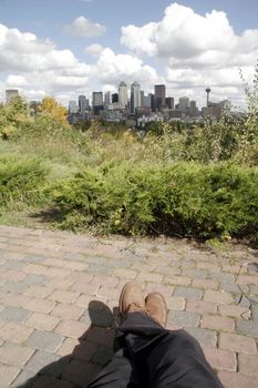 View from a bench  Calgary  Canada