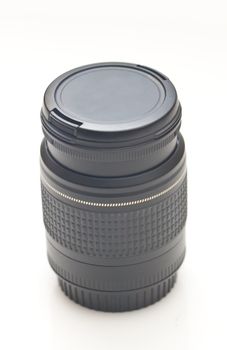 Standard zoom lens isolated on white background