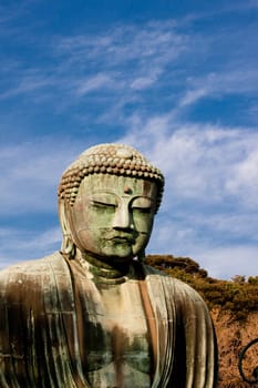 Stone monument of Buddha in a Japan
