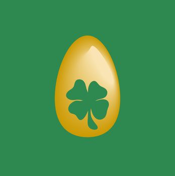 Easter egg with symbol Irish on the green background