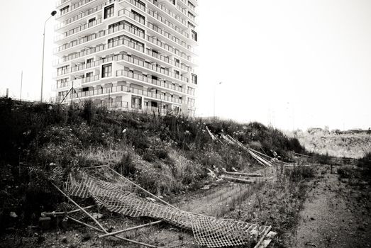 building under construction in Milan zone, Italy