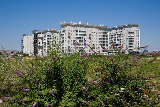 building under construction in Milan zone, Italy