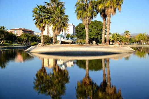 The island on the pond, the park west of Malaga