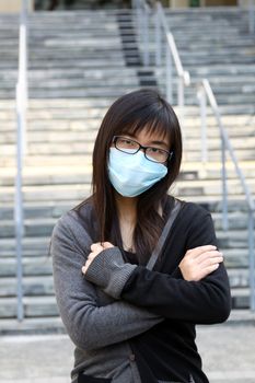 Asian sick woman