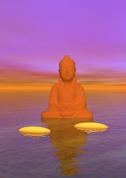 buddha orange and steps yellow