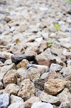 crushed stone, for railway track ballast.