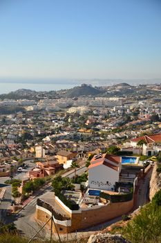 Top view of the city skyline benalmadena