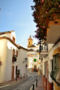 The narrow streets of old town in Andalucia is situated between Pomerania and the mountains