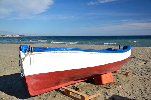 Panorama deserted beach after the season in Estepona