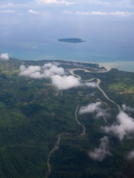 view from plane window Philippines
