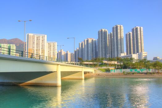 Hong Kong downtown at day in HDR