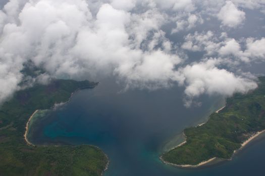 view from plane window Philippines