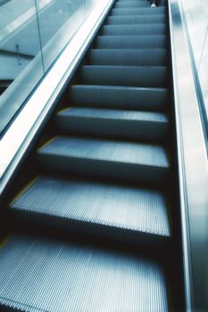 Moving escalator in subway station