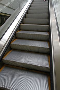 Moving escalator in subway station