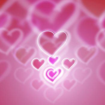 Beautiful shiny raster gaussian blur heart background