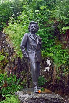 Statue of famous norwegian composer Edward Grieg near by his house in Bergen, Norway