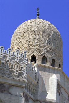 cupola of mosque in Alexandria city in Egypt