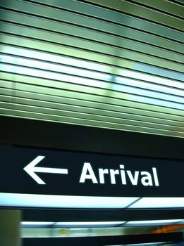 Tourist info signage in airport in international language